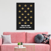Schwarz-Gold-Kronenmuster Leinwanddruck (Insitu (Wohnzimmer))