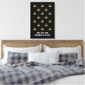 Schwarz-Gold-Kronenmuster Leinwanddruck (Insitu (Schlafzimmer))