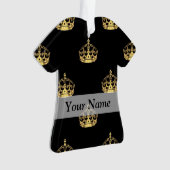 Schwarz-Gold-Kronenmuster Ornament (Vorderseite)