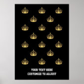 Schwarz-Gold-Kronenmuster Poster (Vorne)