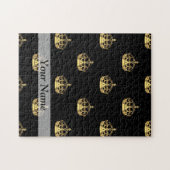 Schwarz-Gold-Kronenmuster Puzzle (Horizontal)