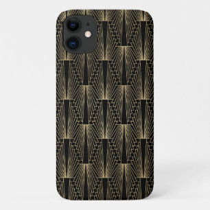 Schwarz-Gold-Kunst-Deko-Muster Case-Mate iPhone Hülle