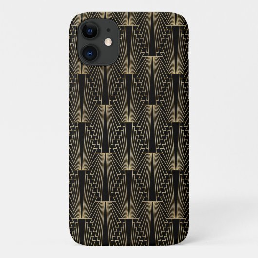 Schwarz-Gold-Kunst-Deko-Muster Case-Mate iPhone Hülle (Rückseite)