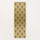 Schwarz-Gold-Kunst-Deko-Muster Yogamatte (Rückseite)