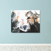 Schwarz/Gold Lacy, Abstrakte Leinwand, flüssig Leinwanddruck (Insitu (Holzboden))