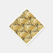 Schwarz-Gold-Leaf-Design Serviette (Ecke)
