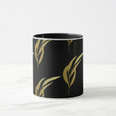 Schwarz-Gold-Leaf-Muster-Kaffee Tasse (Zentrum)