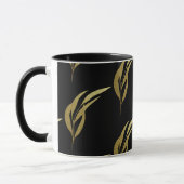 Schwarz-Gold-Leaf-Muster-Kaffee Tasse (Links)