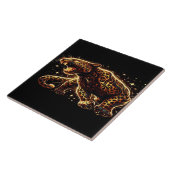 Schwarz-Gold-Leopard Fliese (Seite)