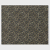 Schwarz-Gold-Leopard-Muster Geschenkpapier (Flach)