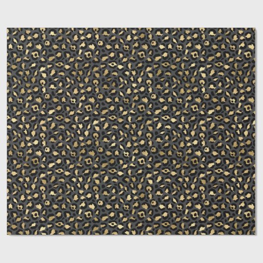 Schwarz-Gold-Leopard-Muster Geschenkpapier (Flach)