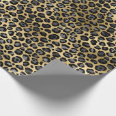 Schwarz-Gold-Leopard-Muster Geschenkpapier (Ecke)