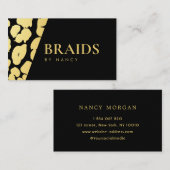 Schwarz-Gold-Leopard-Print Visitenkarte (Vorne/Hinten)