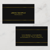 Schwarz-Gold-Leuchten Attraktiver Glamour Schlicht Visitenkarte (Vorne/Hinten)