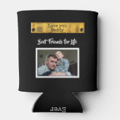 Schwarz-Gold-Liebe Sie Papa besten Freunde Foto Dosenkühler (Rückseite)
