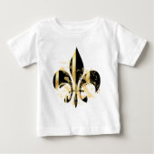 Schwarz-Gold-Lilie Baby T-shirt (Vorderseite)