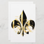 Schwarz-Gold-Lilie Briefpapier (Vorne/Hinten)