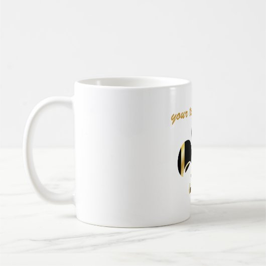 Schwarz-Gold-Lilie Kaffeetasse (Links)