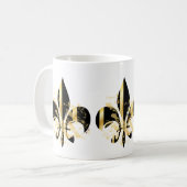 Schwarz-Gold-Lilie Kaffeetasse (Vorderseite Links)