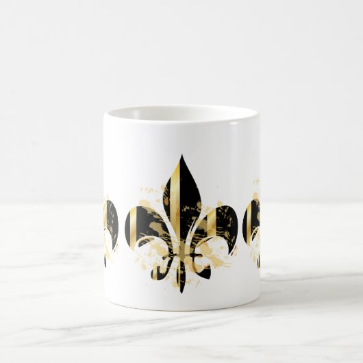 Schwarz-Gold-Lilie Kaffeetasse (Mittel)