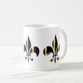 Schwarz-Gold-Lilie Kaffeetasse (VorderseiteRechts)
