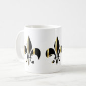 Schwarz-Gold-Lilie Kaffeetasse (Vorderseite Links)