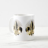Schwarz-Gold-Lilie Kaffeetasse (Vorderseite Links)