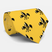 Schwarz-Gold-Lilie Krawatte (Gerollt)