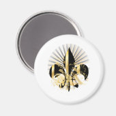 Schwarz-Gold-Lilie Magnet (Vorderseite/Rückseite)