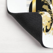 Schwarz-Gold-Lilie Mousepad (Ecke)