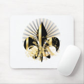 Schwarz-Gold-Lilie Mousepad (Mit Mouse)