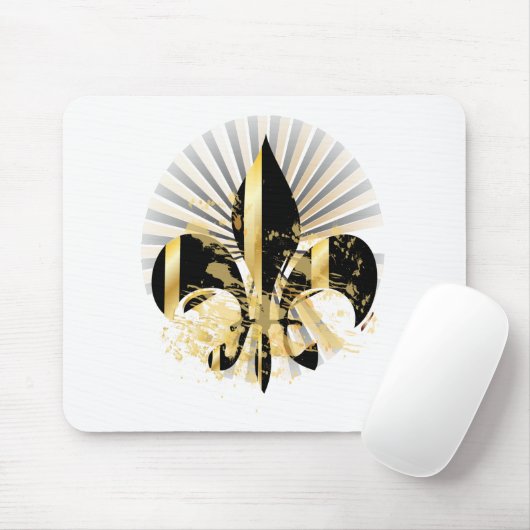 Schwarz-Gold-Lilie Mousepad (Mit Mouse)