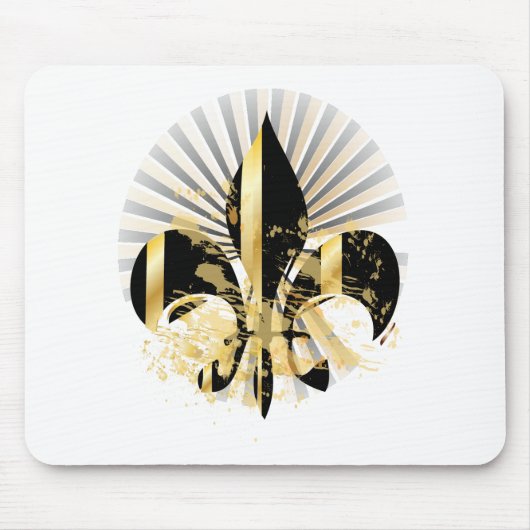 Schwarz-Gold-Lilie Mousepad (Vorne)