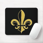 Schwarz-Gold-Lilie Mousepad (Mit Mouse)