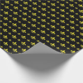 Schwarz-Gold-Lilie-Muster Geschenkpapier (Ecke)