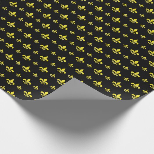 Schwarz-Gold-Lilie-Muster Geschenkpapier (Ecke)