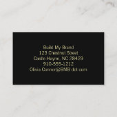 Schwarz-Gold-Lilie-Muster-Visitenkarte Visitenkarte (Rückseite)