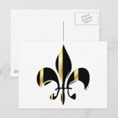 Schwarz-Gold-Lilie Postkarte (Vorne/Hinten)