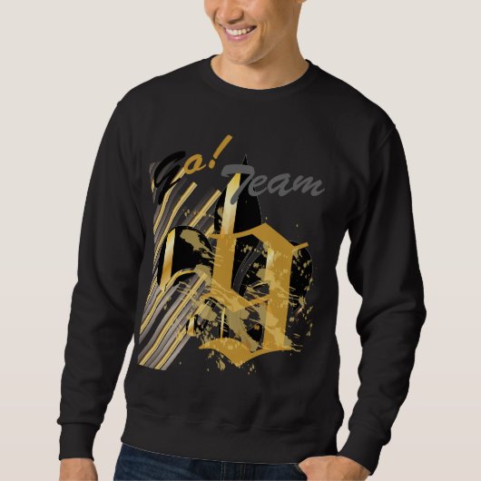 Schwarz-Gold-Lilie Sweatshirt (Vorderseite)