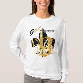 Schwarz-Gold-Lilie T-Shirt