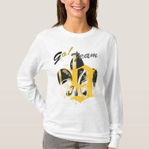 Schwarz-Gold-Lilie T-Shirt