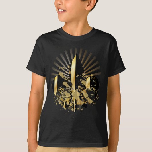 Schwarz-Gold-Lilie T-Shirt (Vorderseite)