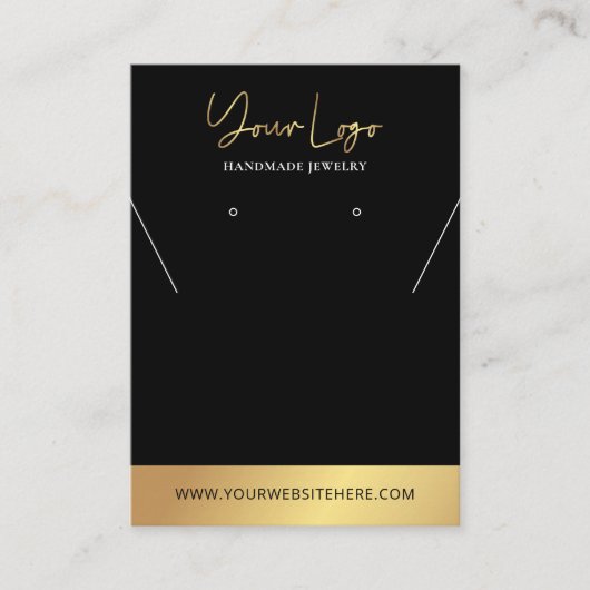 Schwarz-Gold-Logo Moderne Ketten Schmuck-Display Visitenkarte (Vorderseite)