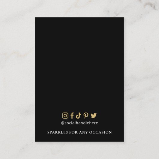 Schwarz-Gold-Logo Moderne Ketten Schmuck-Display Visitenkarte (Rückseite)