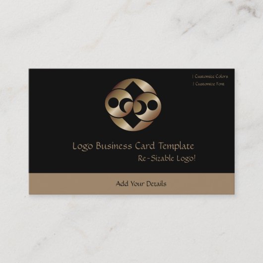 Schwarz-Gold-Logo von Planet Moon Visitenkarte (Vorderseite)