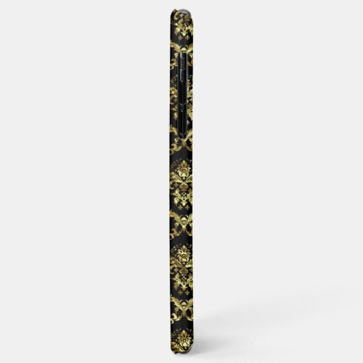 Schwarz-Gold-Look-Damast Case-Mate iPhone Hülle (Hinten/Links)