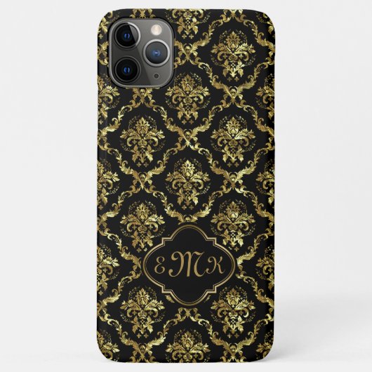 Schwarz-Gold-Look-Damast Case-Mate iPhone Hülle (Rückseite)