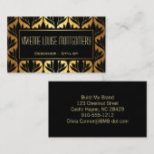 Schwarz-Gold Lotus-Muster Moderne Visitenkarte (Vorne/Hinten)