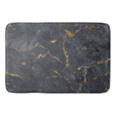 Schwarz-Gold-Luxus-Marmorstruktur Badematte (Vorderseite)