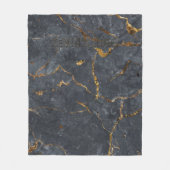 Schwarz-Gold-Luxus-Marmorstruktur Fleecedecke (Vorderseite)